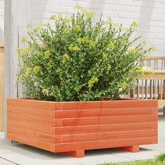 Garden Planter 40x40x26.5 cm Solid Wood Pine with Legs Wax Brown 60 cm 60 cm