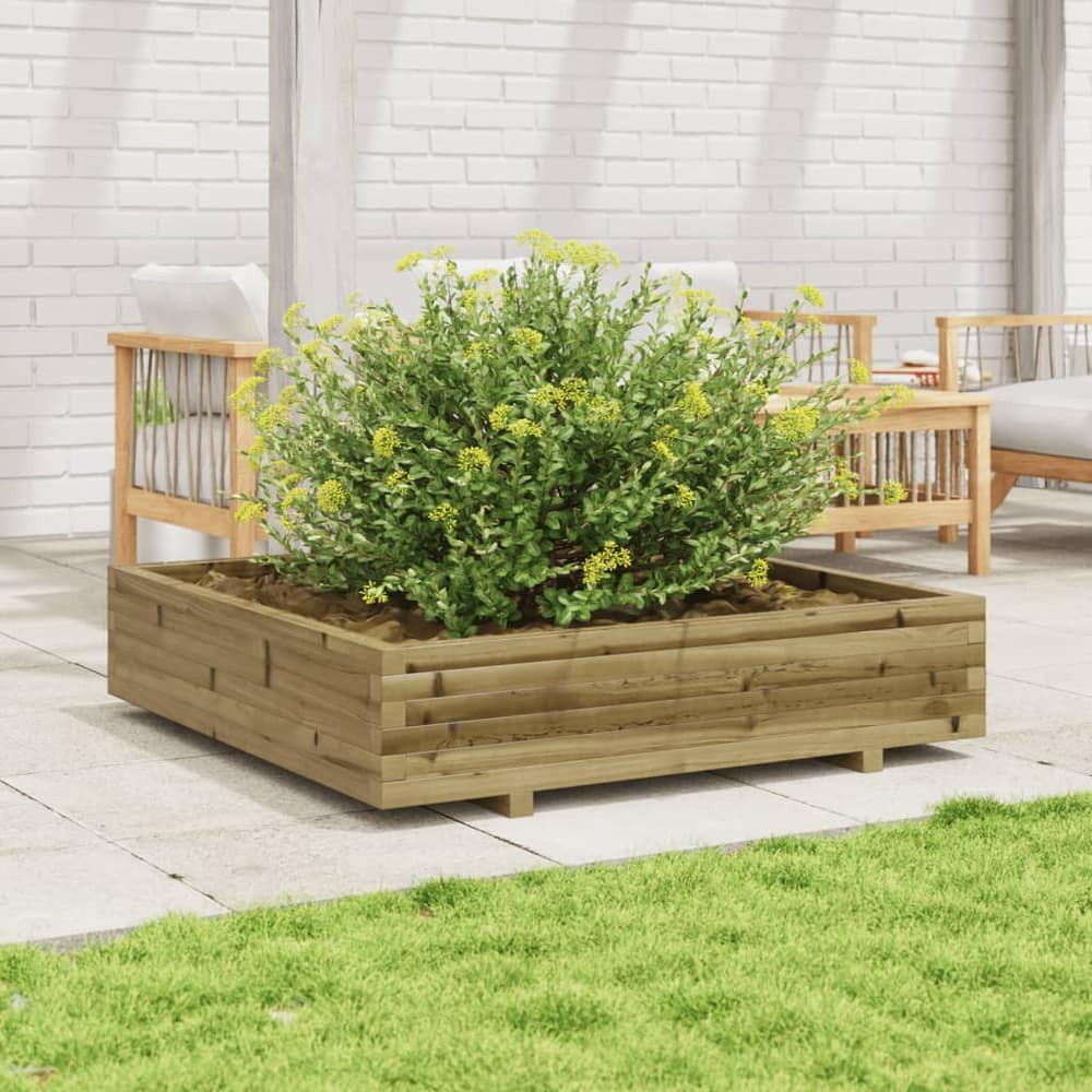 Garden Planter 40x40x26.5 cm Impregnated Wood Pine with Legs Natural Impregnated 110 cm 110 cm