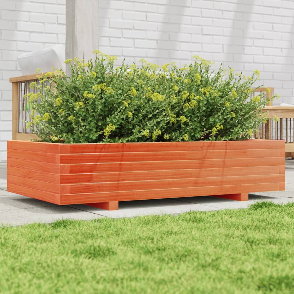 Garden Planter 40x40x26.5 cm Solid Wood Pine with Legs Wax Brown 110 cm 60 cm