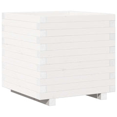 vidaXL Garden Planter White 50x50x49.5 cm Solid Wood Pine 2