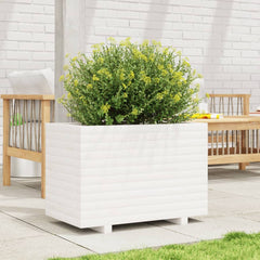 vidaXL Garden Planter White 70x40x49.5 cm Solid Wood Pine 3