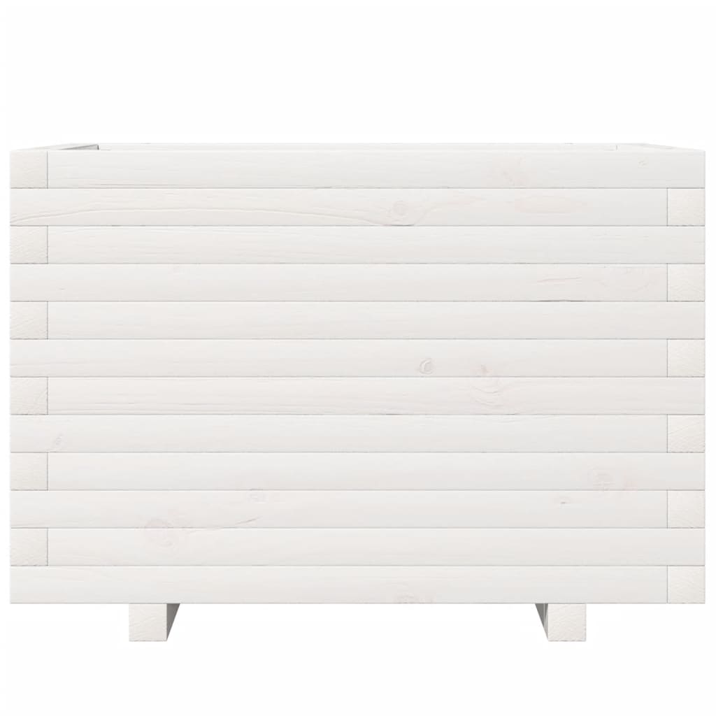 vidaXL Garden Planter White 70x40x49.5 cm Solid Wood Pine 5