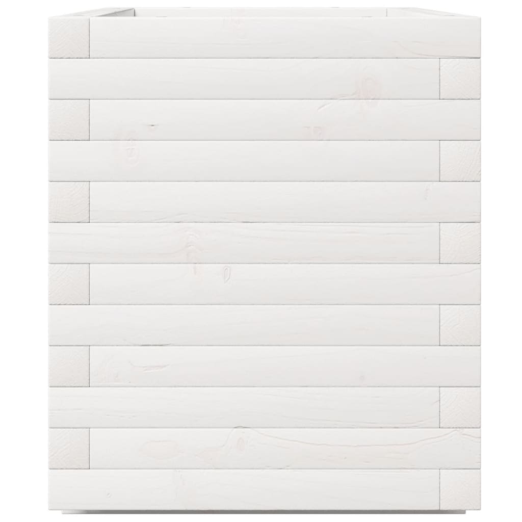 vidaXL Garden Planter White 70x40x49.5 cm Solid Wood Pine 6