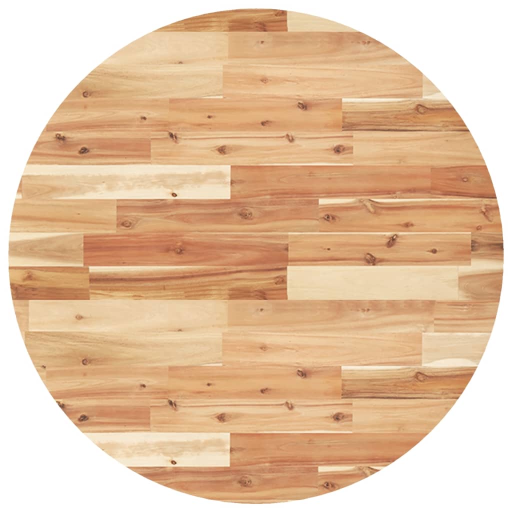 Table Top Round Solid Wood Acacia Oil Finished Ø 80 x 2 cm