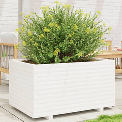 Garden Planter 40x40x49.5 cm Solid Wood Pine Stackable White 90 cm 60 cm