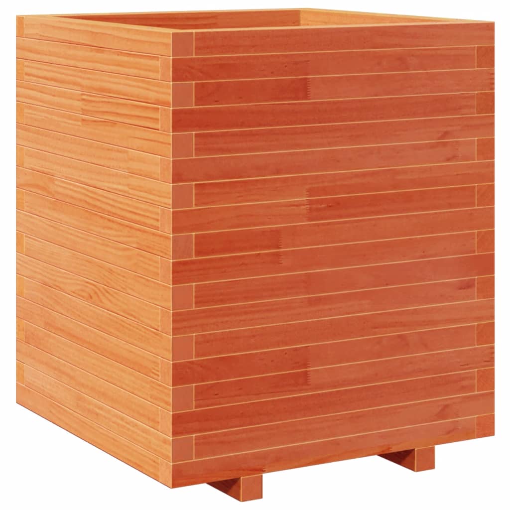 Garden Planter 50x50x72.5 cm Solid Wood Pine Stackable Wax Brown 60 cm 60 cm