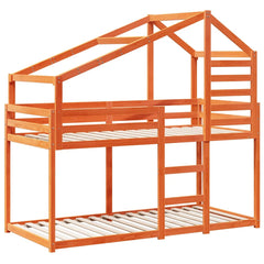 Bunk Bed without Mattress Solid Wood Pine Wax brown 90 x 200 cm