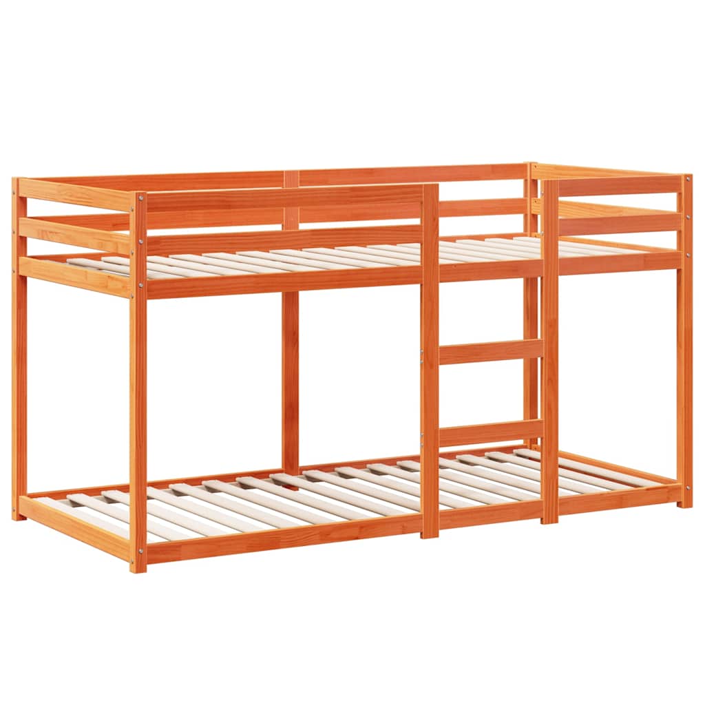 Bunk Bed without Mattress Solid Wood Pine Wax brown 90 x 200 cm