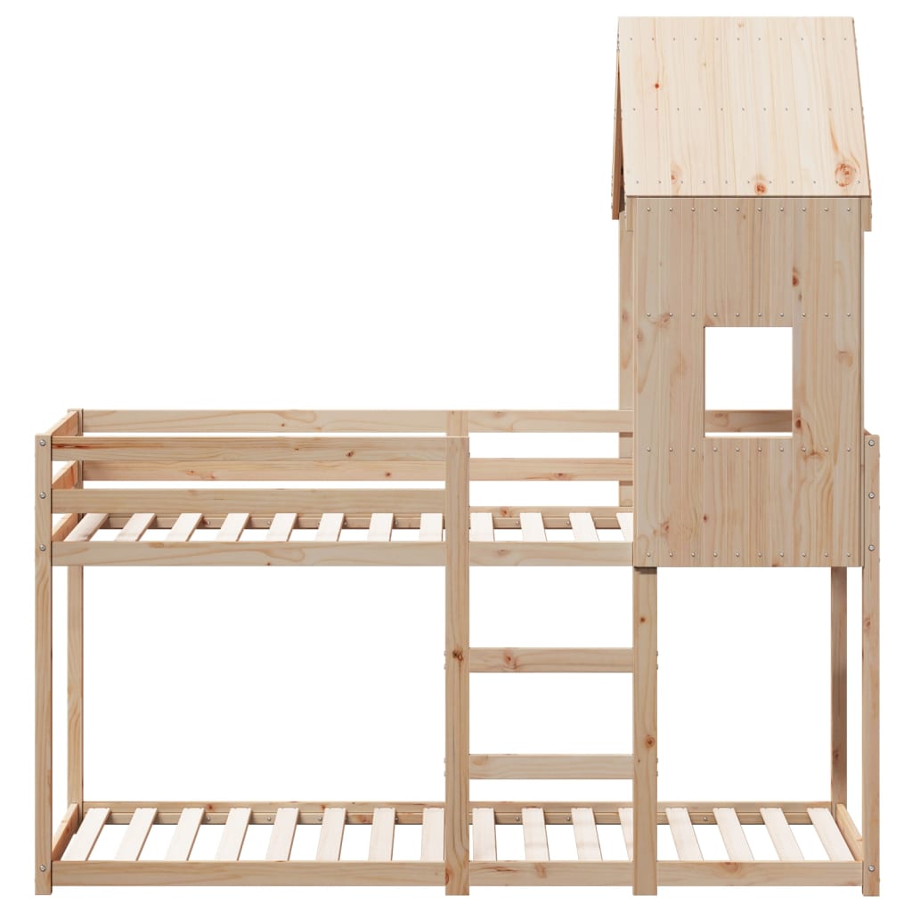 Bunk Bed without Mattress Solid Wood Pine