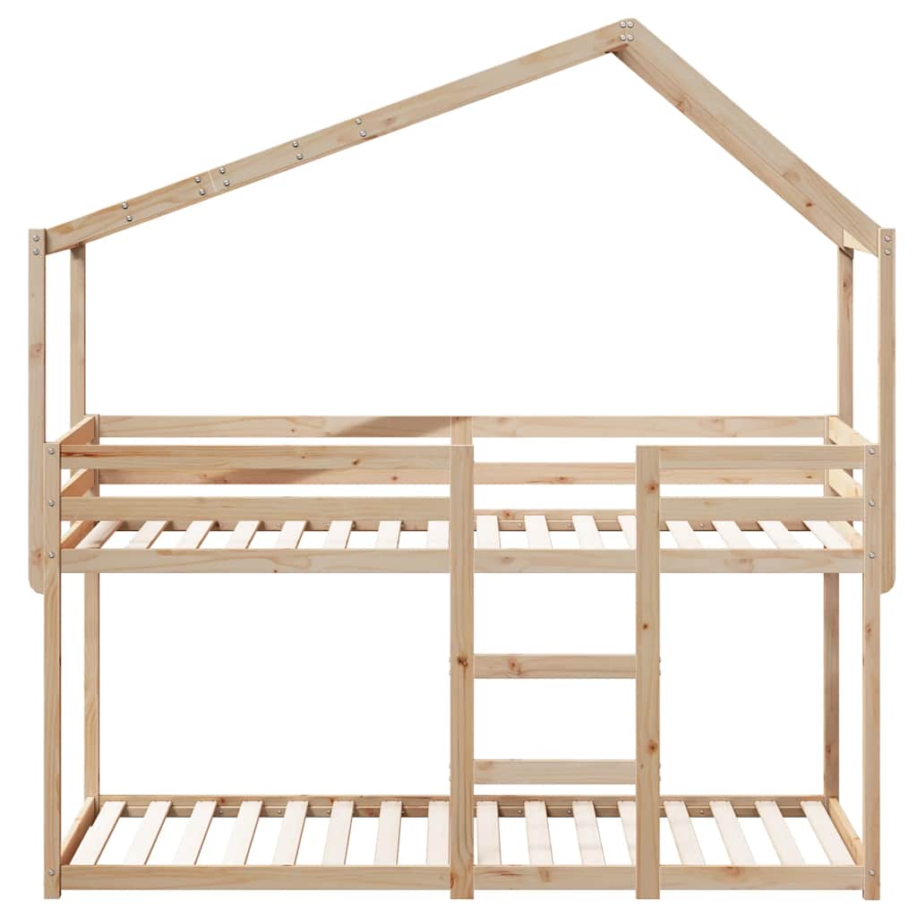 Bunk Bed without Mattress Solid Wood Pine Natural 90 x 200 cm