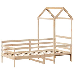 vidaXL Day Bed with Roof without Mattress 80x200 cm Solid Wood 3