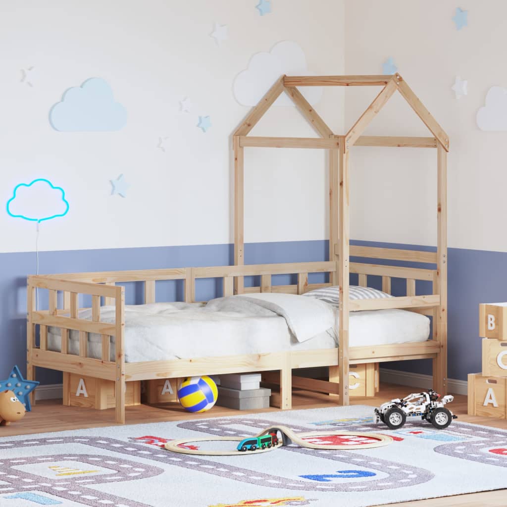 Day Bed with Roof without Mattress Natural 80 x 200 cm