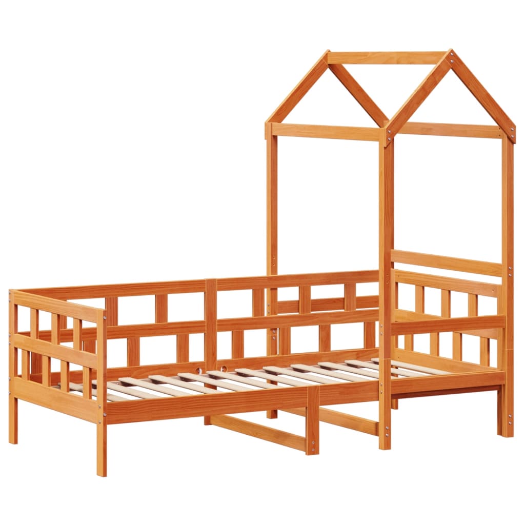 Day Bed with Roof without Mattress Wax brown 80 x 200 cm