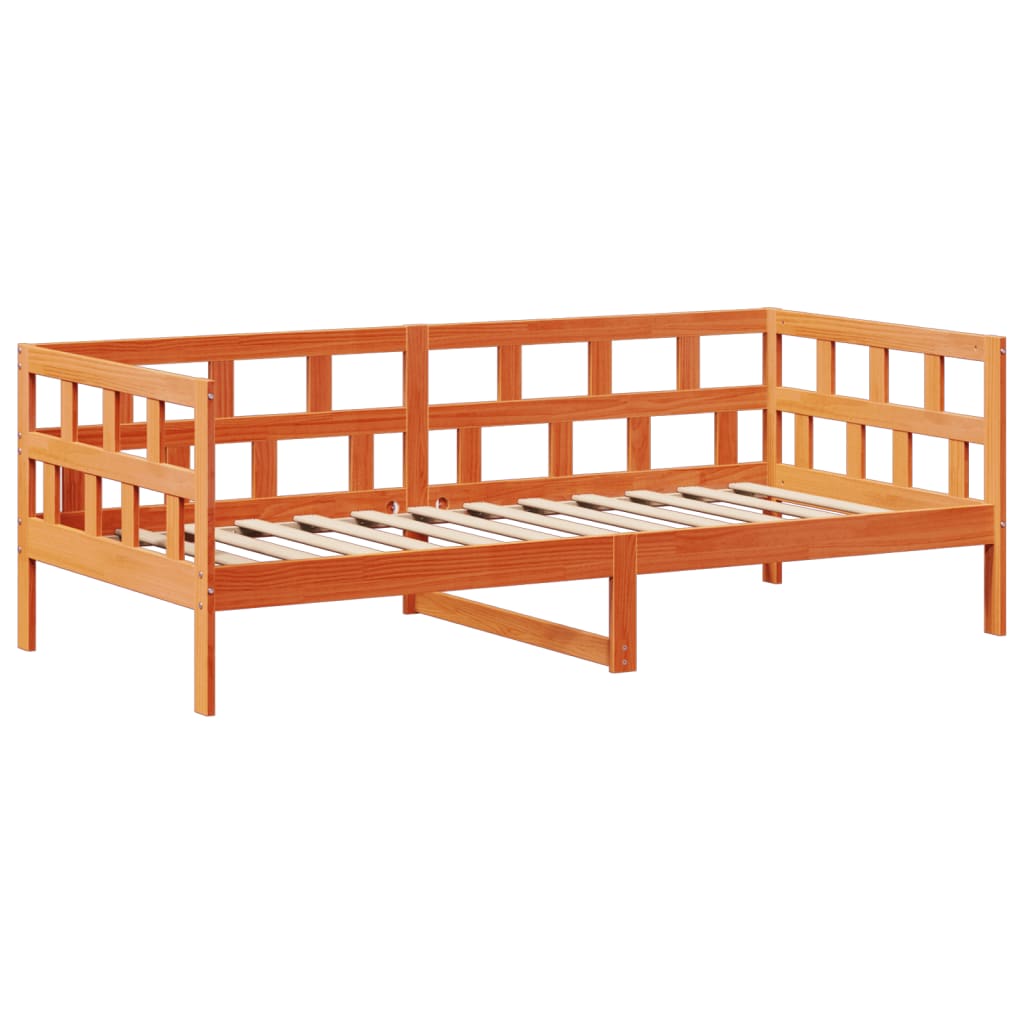 Day Bed with Roof without Mattress Wax brown 80 x 200 cm