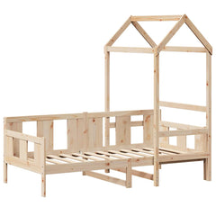 vidaXL Day Bed with Roof without Mattress 80x200 cm Solid Wood 3