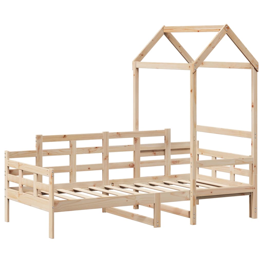 vidaXL Day Bed with Roof without Mattress 80x200 cm Solid Wood 3