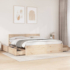Bed Frame without Mattress Solid Wood Pine Length 200 cm Natural 200 cm