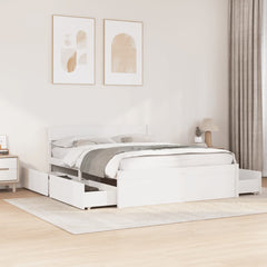 Bed Frame without Mattress Solid Wood Pine Length 200 cm White 160 cm