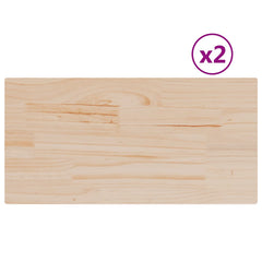 vidaXL Table Tops 2 pcs 70x35x1.7 cm Rectangular Solid Wood Pine 2