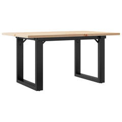 vidaXL Coffee Table O-Frame 80x50x40 cm Solid Wood Pine and Steel 2