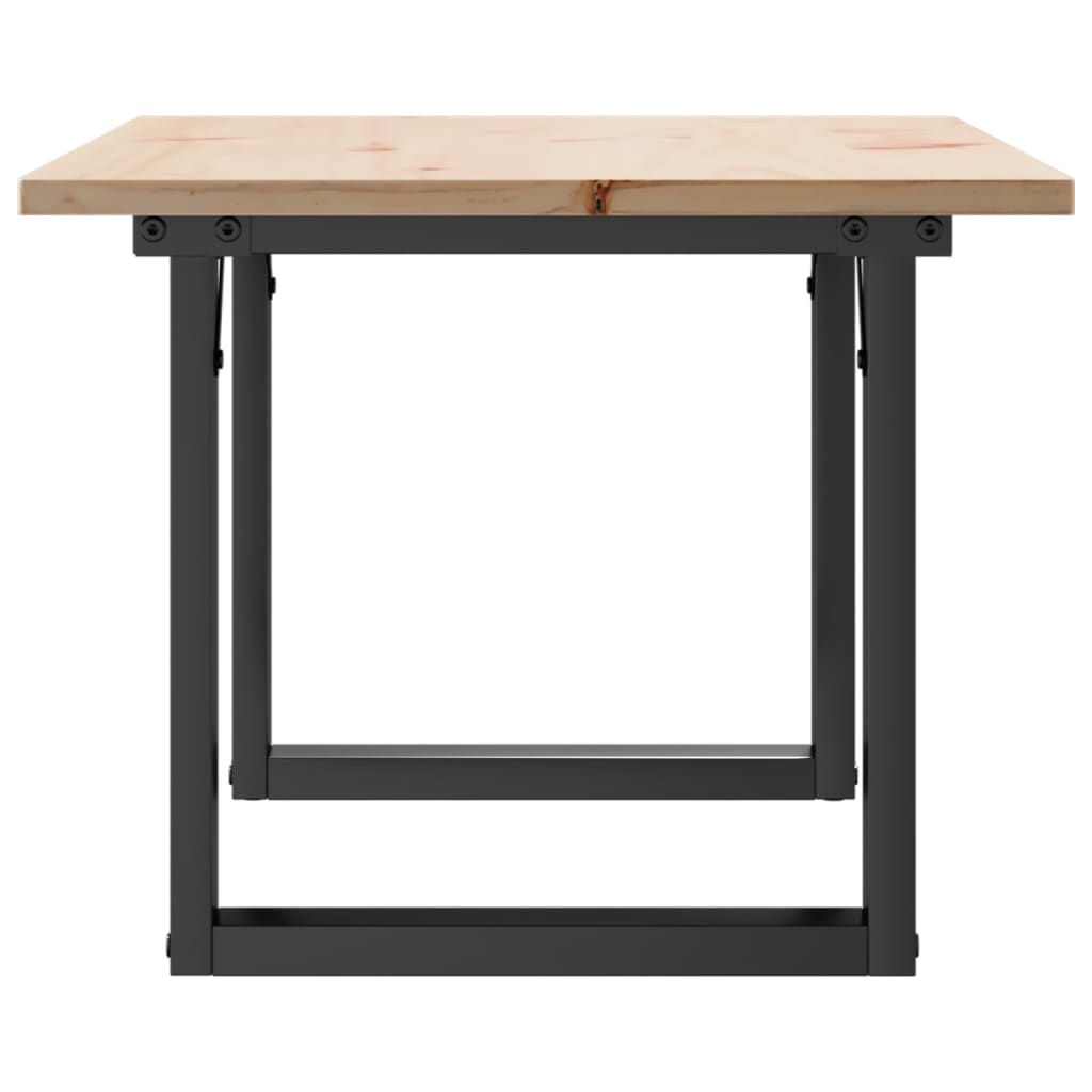 vidaXL Coffee Table O-Frame 80x50x40 cm Solid Wood Pine and Steel 5