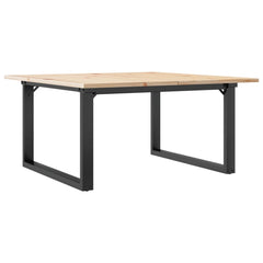 vidaXL Coffee Table O-Frame 80x80x45 cm Solid Wood Pine and Steel 2