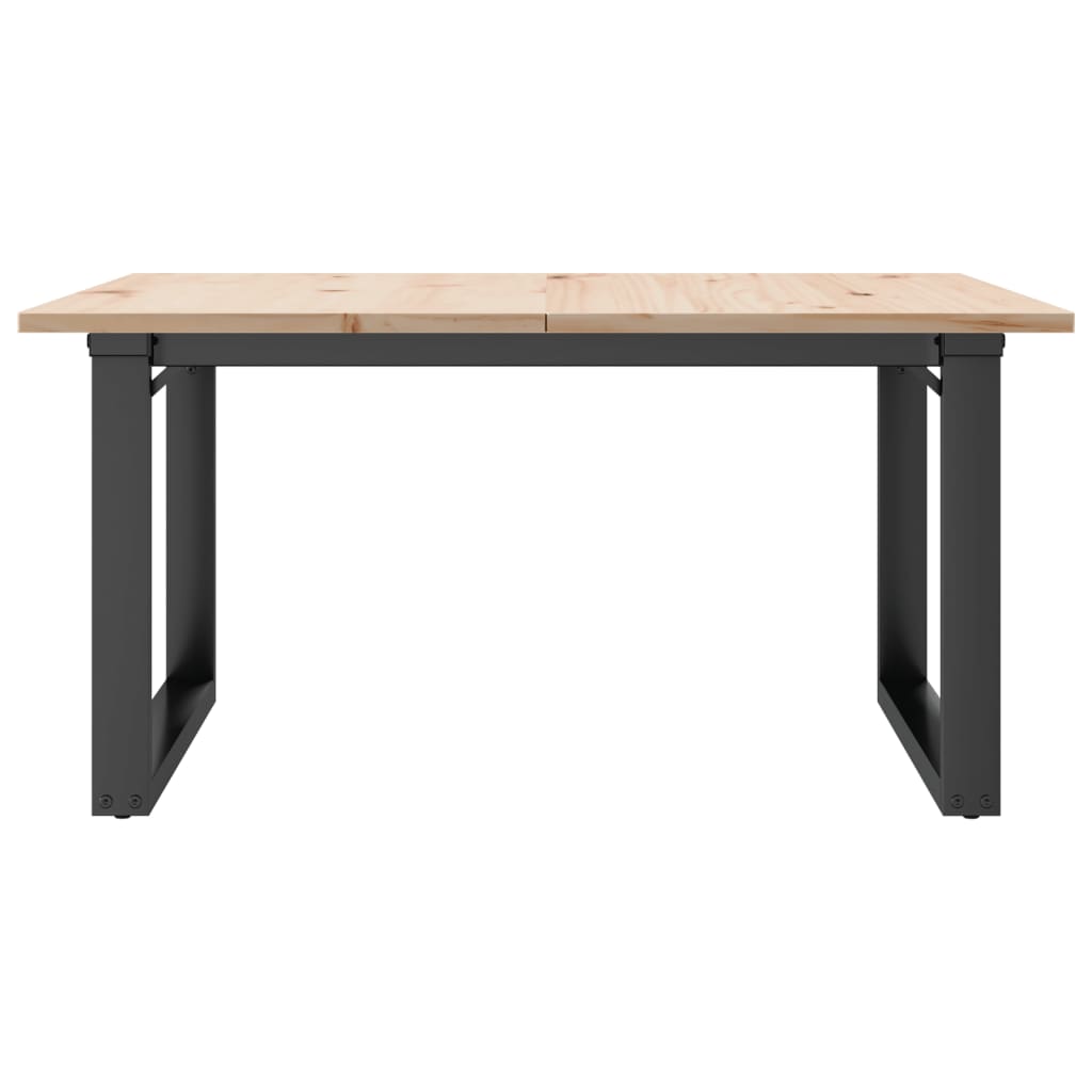 vidaXL Coffee Table O-Frame 80x80x45 cm Solid Wood Pine and Steel 4