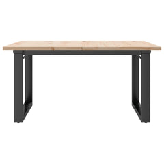vidaXL Coffee Table O-Frame 80x80x45 cm Solid Wood Pine and Steel 4