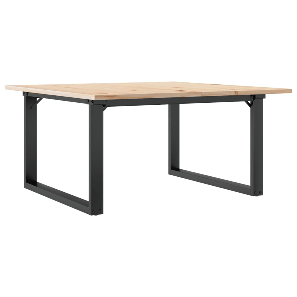 vidaXL Coffee Table O-Frame 80x80x45 cm Solid Wood Pine and Steel 6