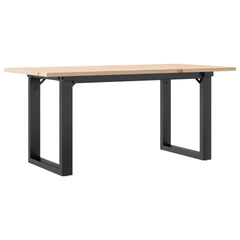 vidaXL Coffee Table O-Frame 90x40x45 cm Solid Wood Pine and Steel 2
