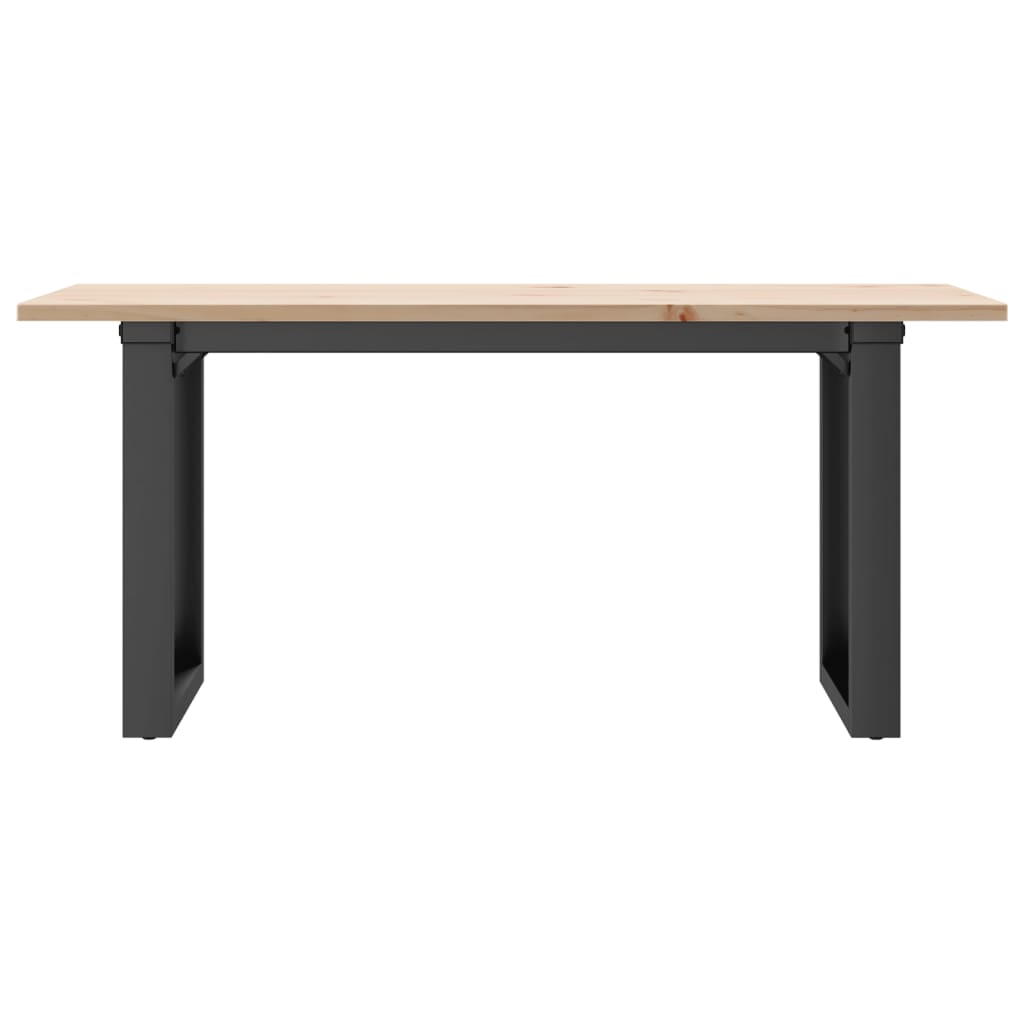 vidaXL Coffee Table O-Frame 100x50x45 cm Solid Wood Pine and Steel 4