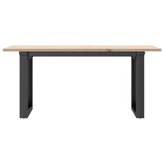 vidaXL Coffee Table O-Frame 100x50x45 cm Solid Wood Pine and Steel 4