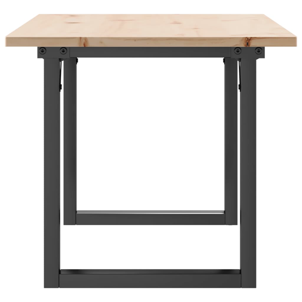 vidaXL Coffee Table O-Frame 100x50x45 cm Solid Wood Pine and Steel 5