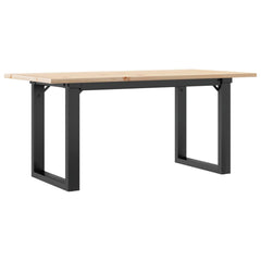 vidaXL Coffee Table O-Frame 100x50x45 cm Solid Wood Pine and Steel 6