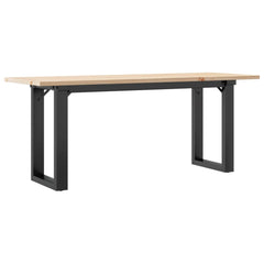 vidaXL Coffee Table O-Frame 110x40x45 cm Solid Wood Pine and Steel 2
