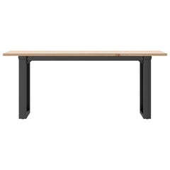 vidaXL Coffee Table O-Frame 110x40x45 cm Solid Wood Pine and Steel 4
