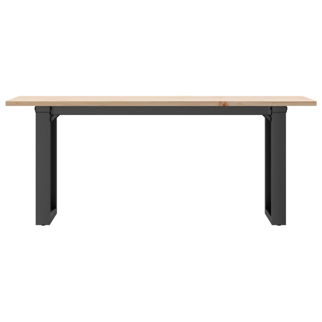 vidaXL Coffee Table O-Frame 110x40x45 cm Solid Wood Pine and Steel 4
