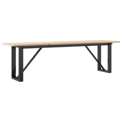 vidaXL Coffee Table O-Frame 160x40x45 cm Solid Wood Pine and Steel 2