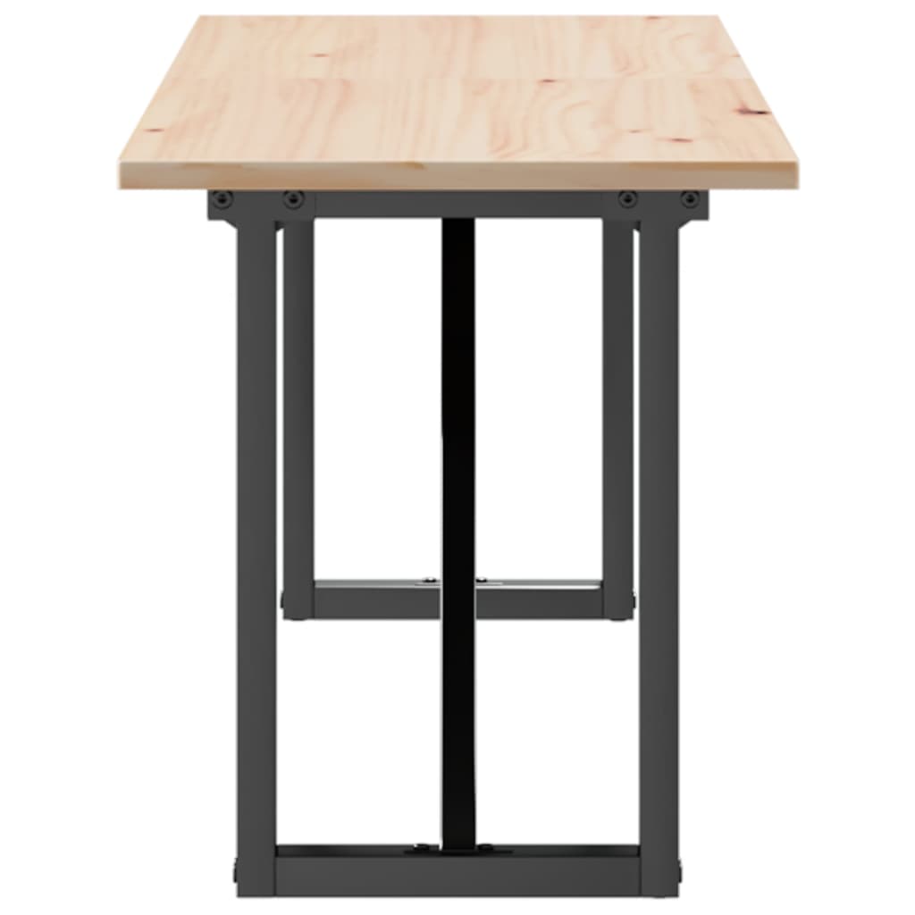 vidaXL Coffee Table O-Frame 160x40x45 cm Solid Wood Pine and Steel 5