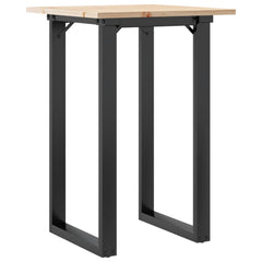 vidaXL Dining Table O-Frame 50x50x75 cm Solid Wood Pine and Steel 2