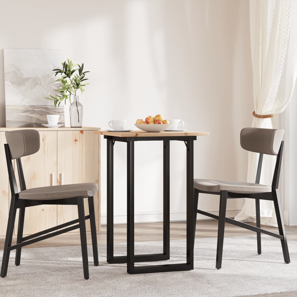 vidaXL Dining Table O-Frame 50x50x75 cm Solid Wood Pine and Steel 3