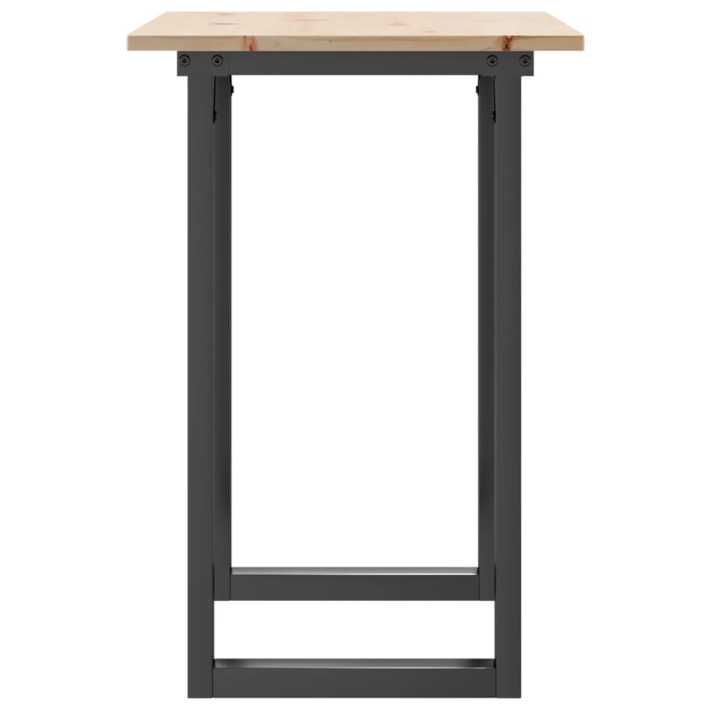 vidaXL Dining Table O-Frame 80x50x75 cm Solid Wood Pine and Steel 5