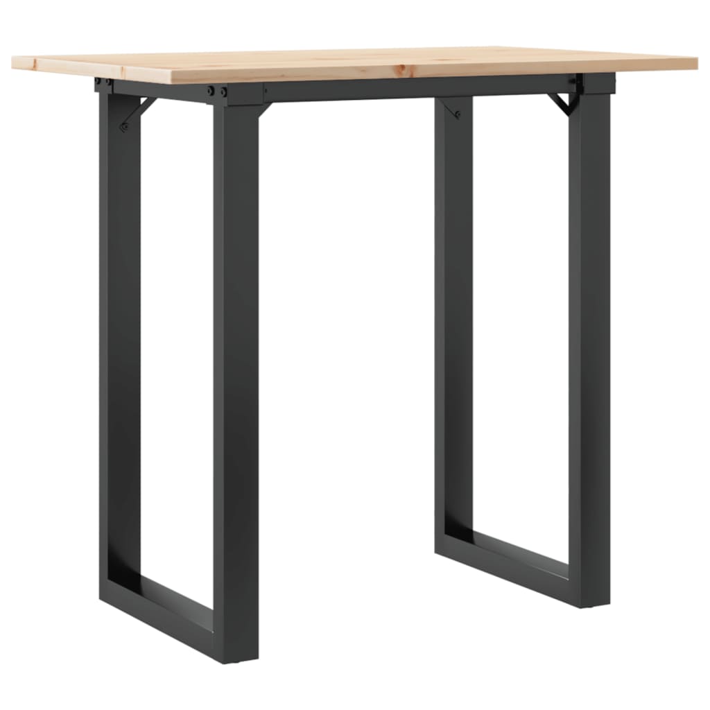 vidaXL Dining Table O-Frame 80x50x75 cm Solid Wood Pine and Steel 6