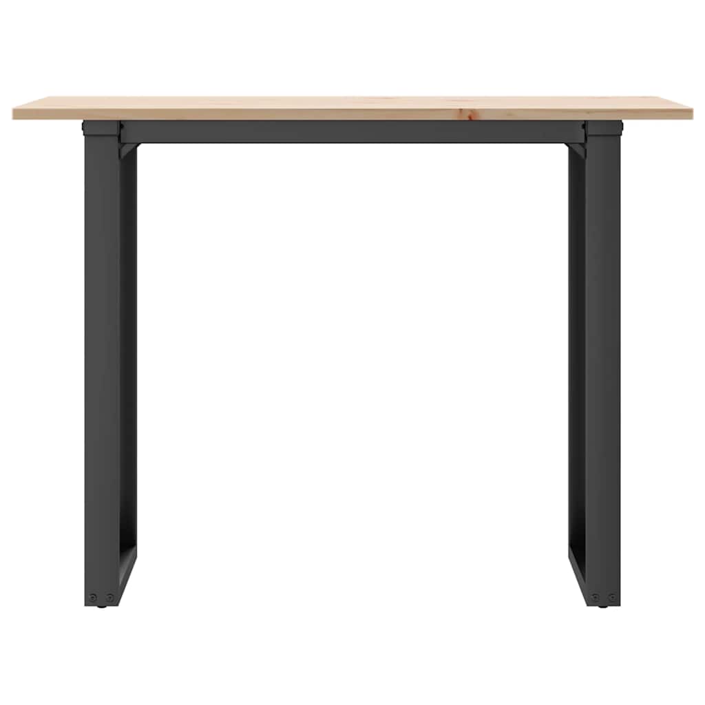 vidaXL Dining Table O-Frame 100x50x75 cm Solid Wood Pine and Steel 4