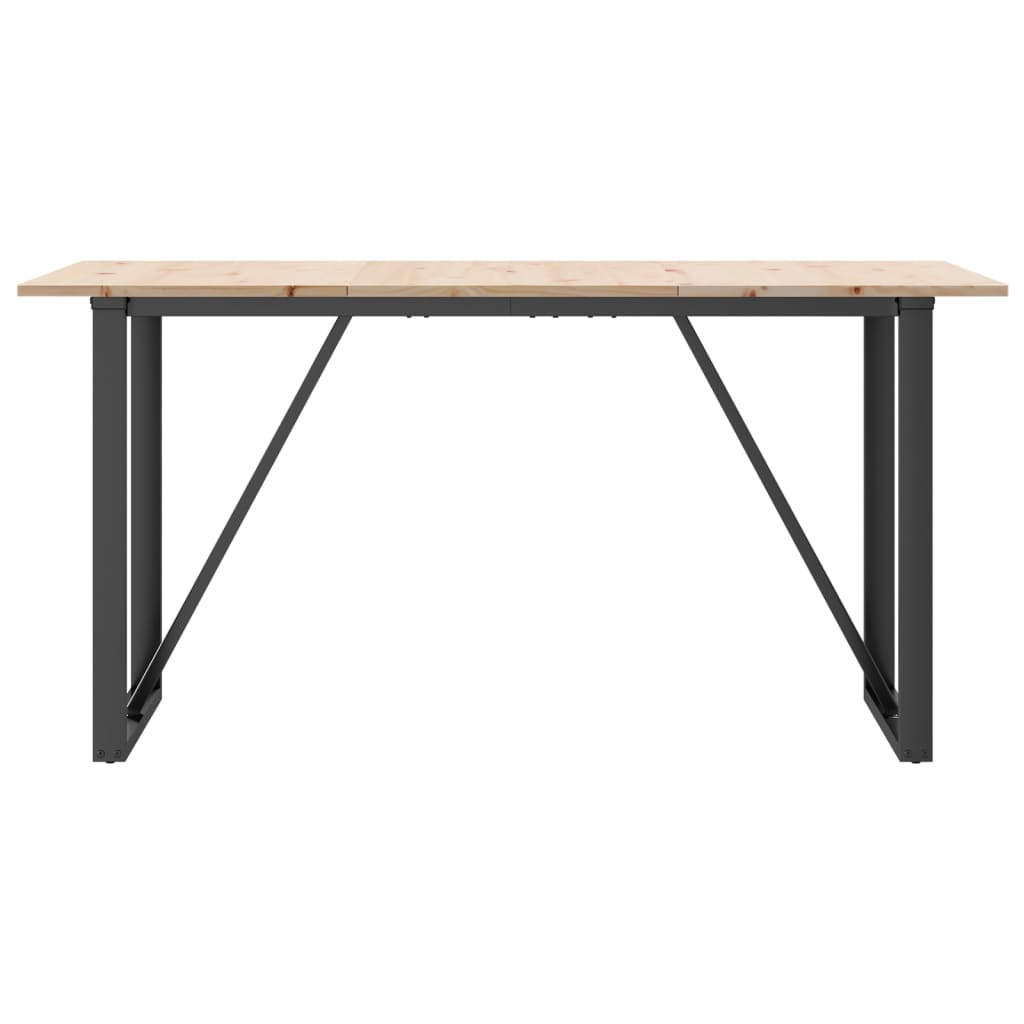vidaXL Dining Table O-Frame 140x80x75 cm Solid Wood Pine and Steel 4