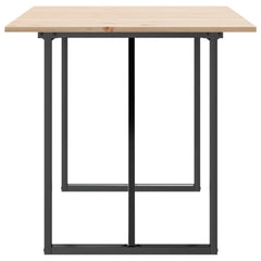 vidaXL Dining Table O-Frame 140x80x75 cm Solid Wood Pine and Steel 5