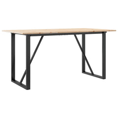 vidaXL Dining Table O-Frame 140x80x75 cm Solid Wood Pine and Steel 6