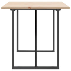 vidaXL Dining Table O-Frame 160x80x75 cm Solid Wood Pine and Steel 5