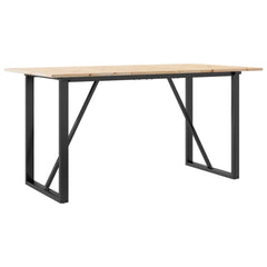 vidaXL Dining Table O-Frame 160x80x75 cm Solid Wood Pine and Steel 6