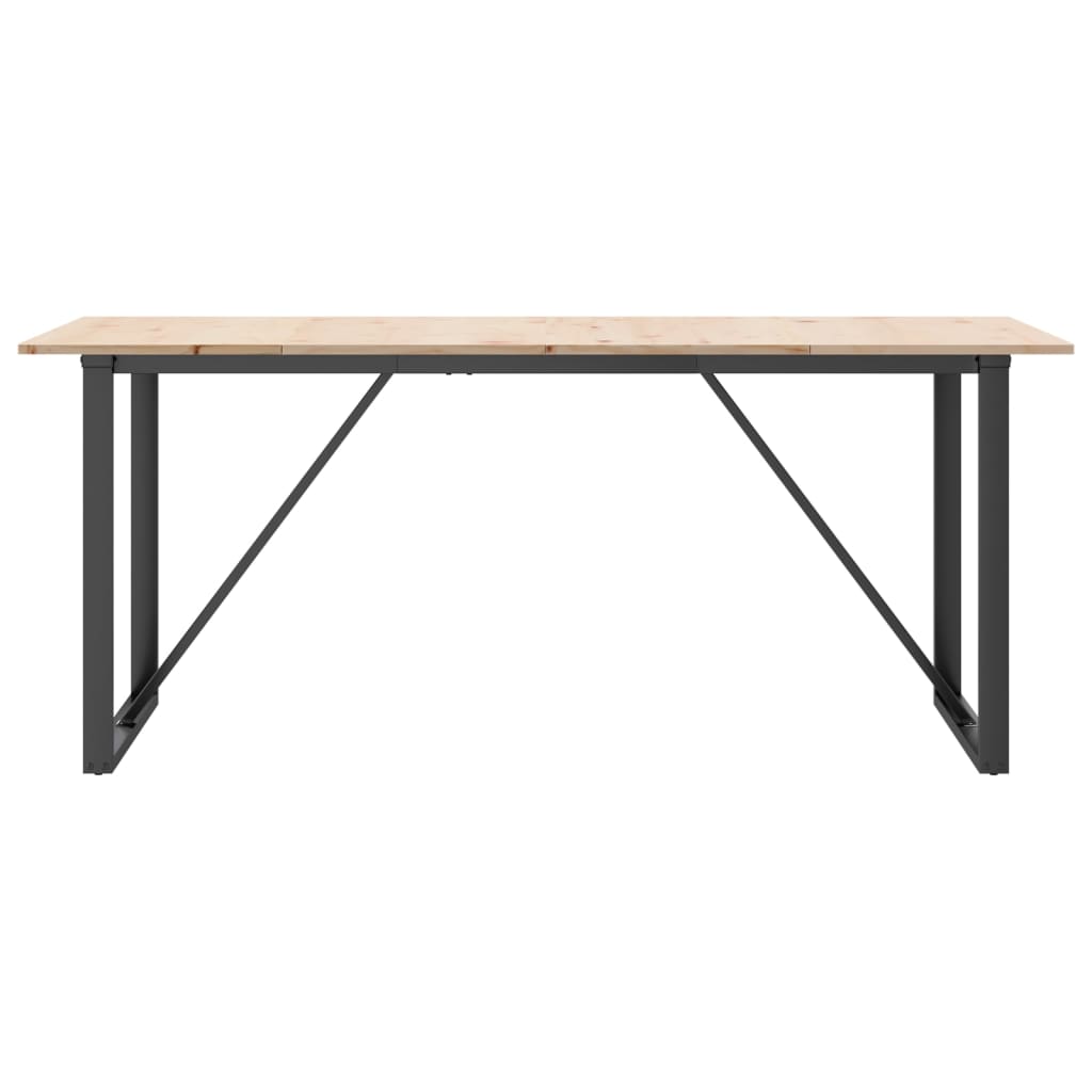 vidaXL Dining Table O-Frame 180x90x75 cm Solid Wood Pine and Steel 4